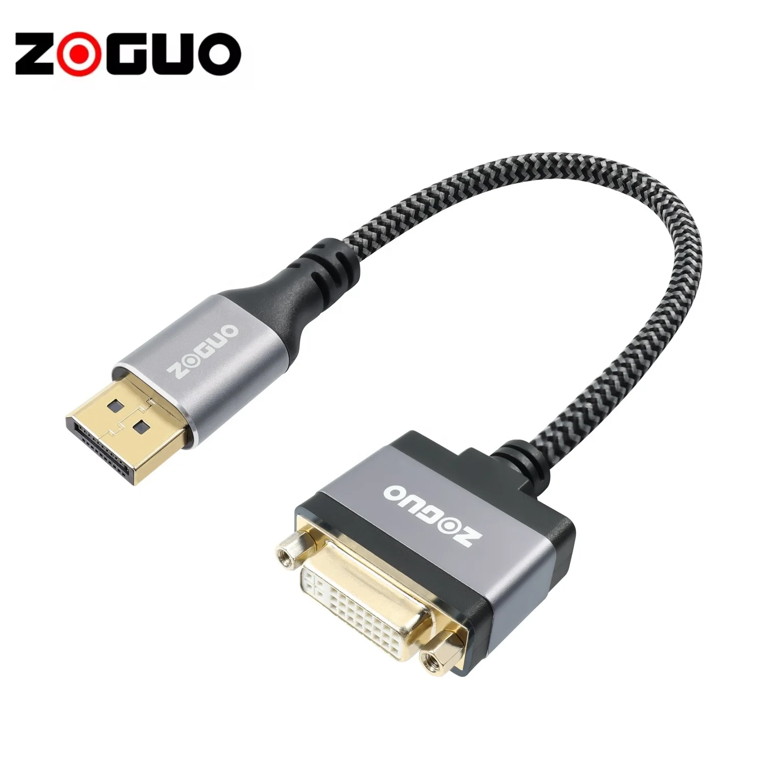 DisplayPort to  DVI Adapter Portable Gold Plated PVC Jacket Supports 1080P@60HZ Projector Laptop Cameras Monitors