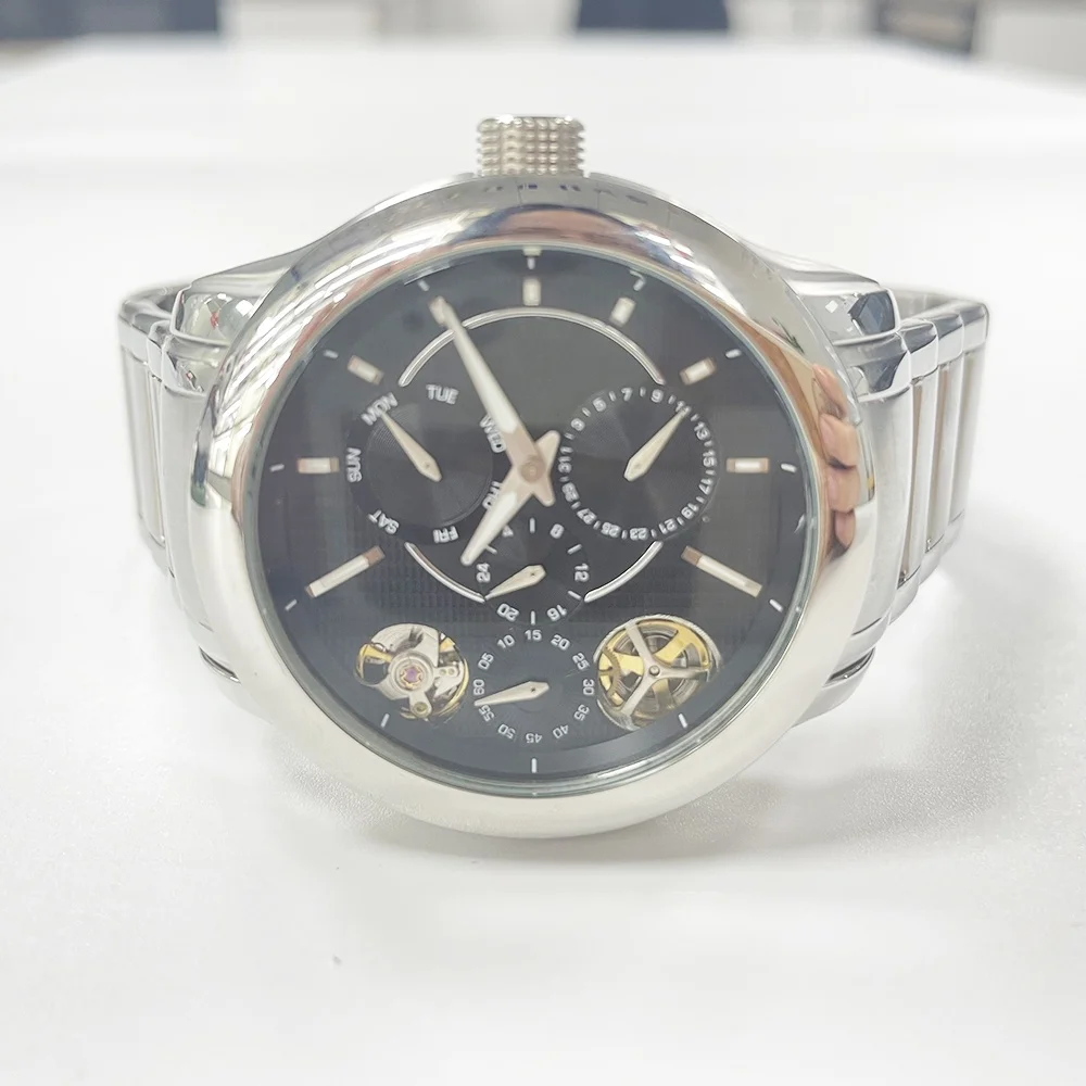 Classic Stainless Steel 316L 6 Hands Chronograph Multi-function Bracelet Automatic Mechanical Watches 10 ATM Water Resistance