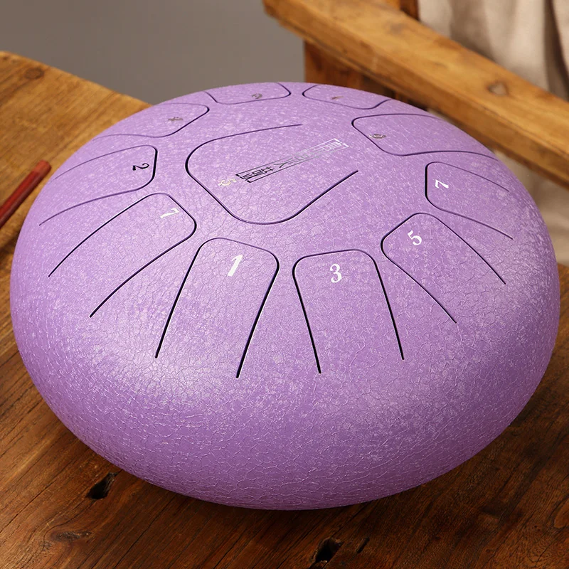 
2021 New Design 11 Notes 10 Inch Blue Steel Tongue Drum Handpan Hand Drum Musical Instrument 