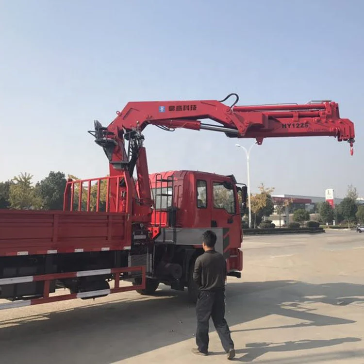 China mini 12t hydraulic boom lift articulated arm crane truck manipulator for construction hot sale in 2024