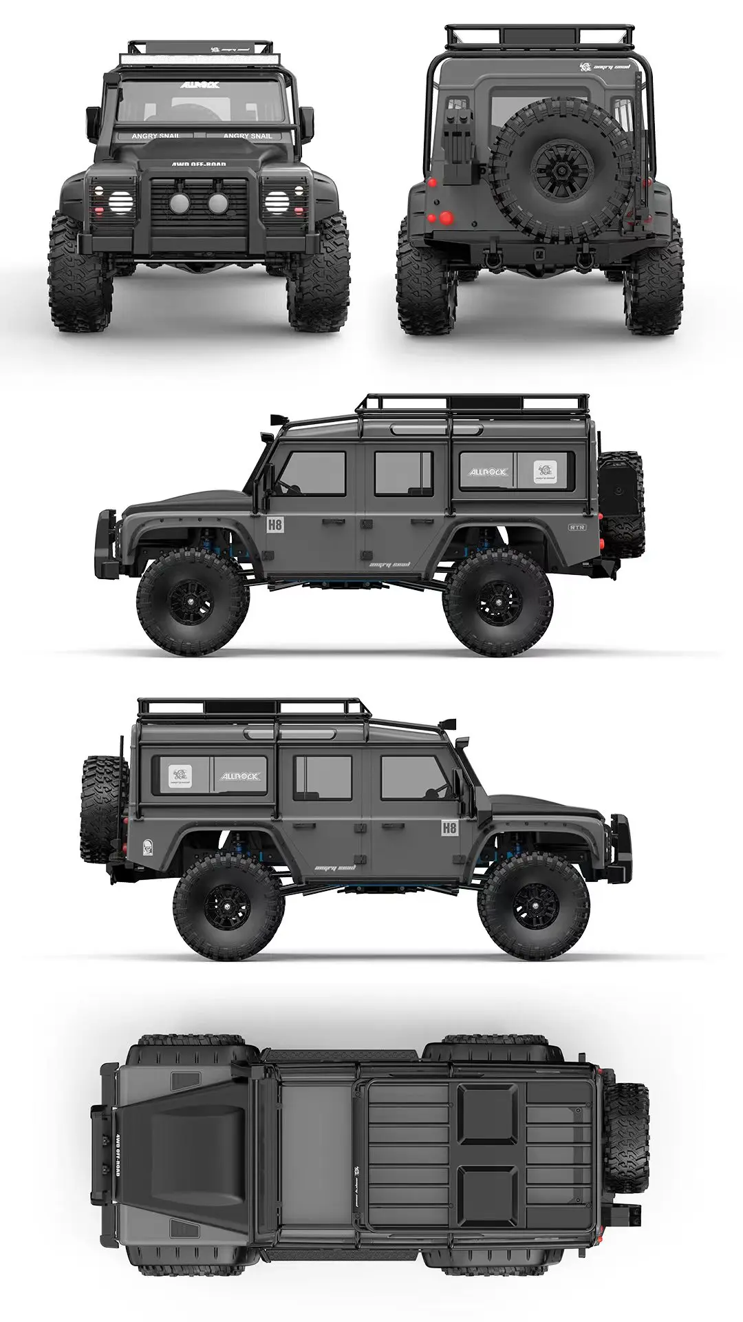 Newset MJX H8H 1/8 Scale ALLLOCK Defender Climbing Car 4WD RC Cars Off Road Truck Rock Crawler