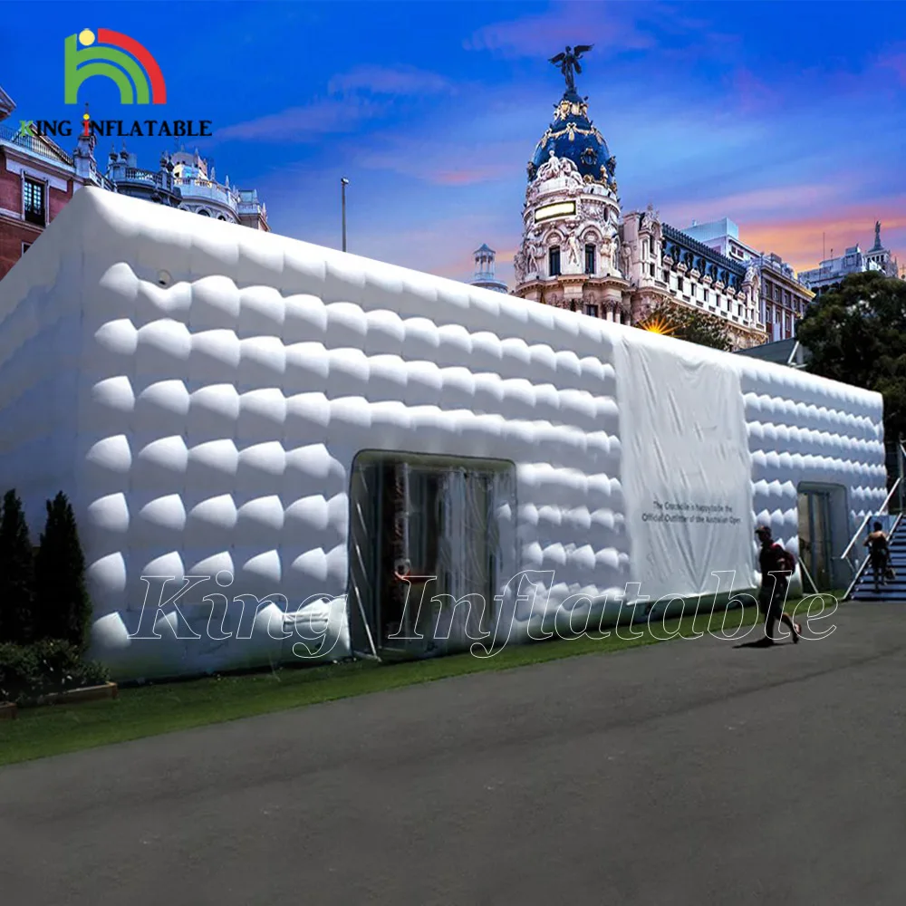 Large Cube Wedding Party Led Light Inflatable Tent Event Photo Booth White Giant Inflatable Cube Marquee Tent