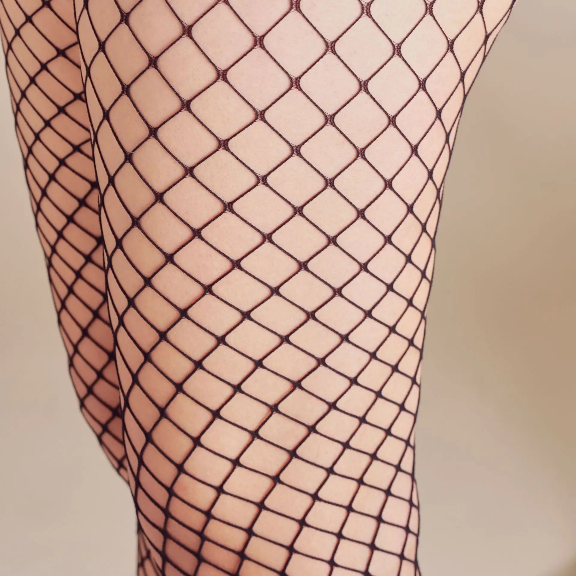 European American Trend Black Silk Net Pants Plus-Size High-Speed Fishing Net Stockings Transparent and Breathable