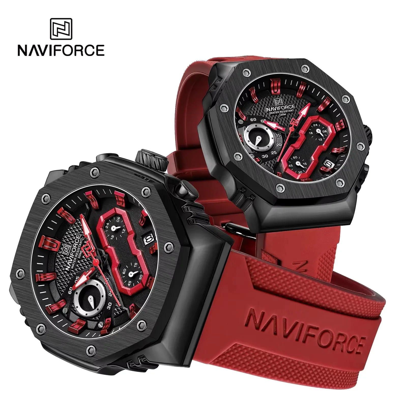 NAVIFORCE 8035 NF8035 Men Watch Quartz Top Brand Luxury Waterproof Chronograph Male Clock Original Women Lady Lover Wristwatch