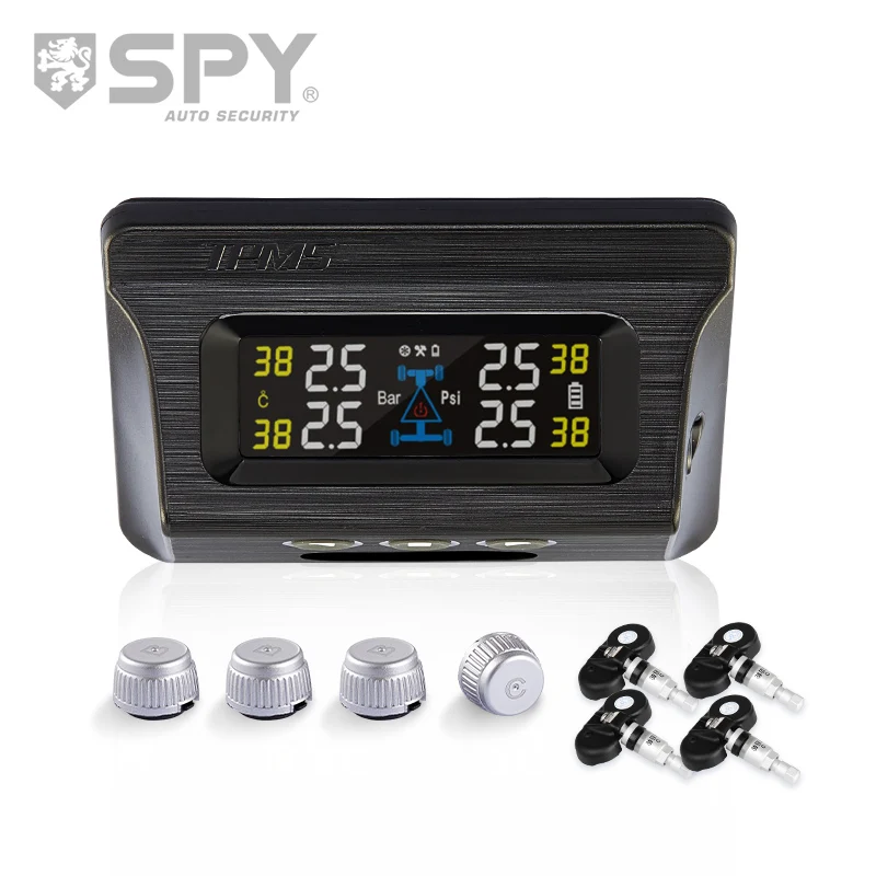 SPY Solar External Tire Pressure wireless TPMS tyre pressure sensor monitoring system Universal TPMS Solar Digital Gauge