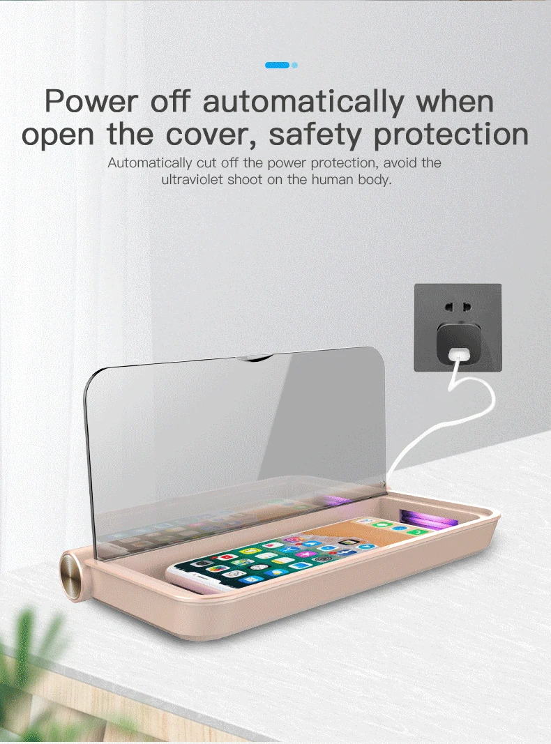 Ultraviolet disinfection fast charge wireless charger mobile phone disinfection equipment UV disinfection box
