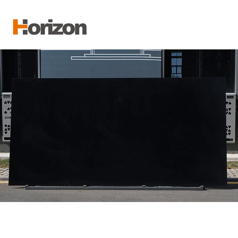 Horizon Matte Black Quartz Stone Slab Fashion Building Material Quartz Stone Slabs Kitchen Quartz Countertops 1600*3200*12