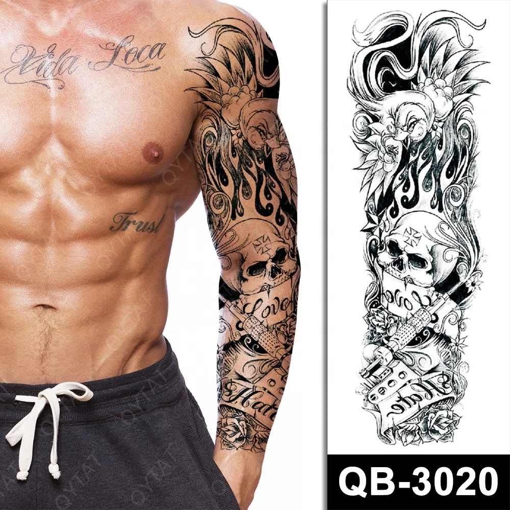 Wholesale High Quality New Designs Disposable Temporary Full Arm Tattoo For Men