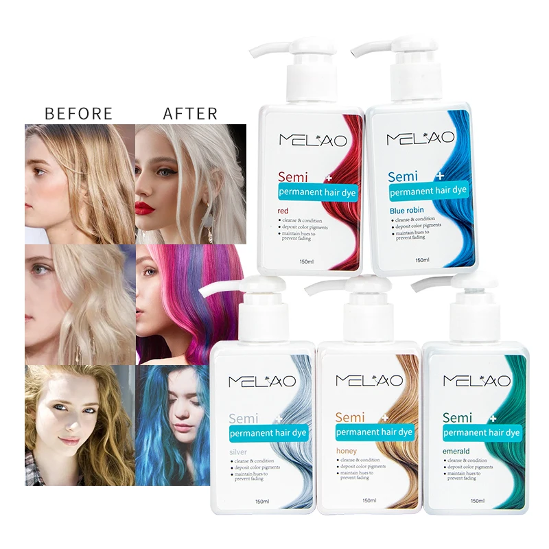 Wholesale Private Label Enhance  Deepen Natural Color-Treated Hair  Semi-permanent hair dye for 18 colors Coverage
