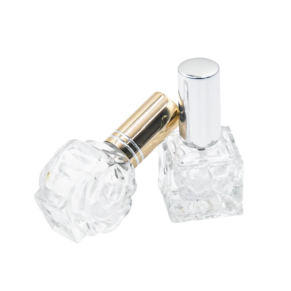 10ml 12ml Cosmetic Perfume Glass Spray Bottle Flower Shape Glass Empty Perfume Bottle