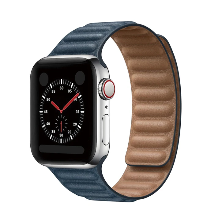 Ремешок кожаный для Apple iWatch 42 мм 44 магнитный соло-браслет оригинальный браслет 7 41