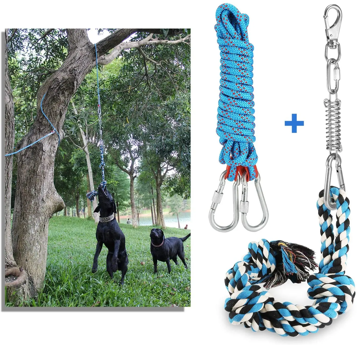 
Dog Hanging Bungee Tug Toy Strong Interactive Durable Retractable Tug of War Dog Rope Toy 