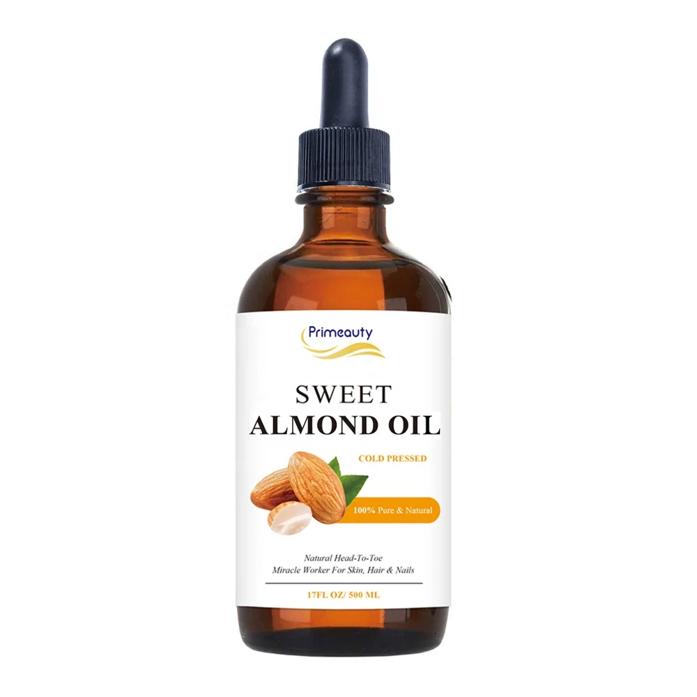 Wholesale Top Quality  500ml 100% Pure Cold Pressed Skin Moisturizer Therapeutic Body Massage Carrier Oil Sweet Almond Oil