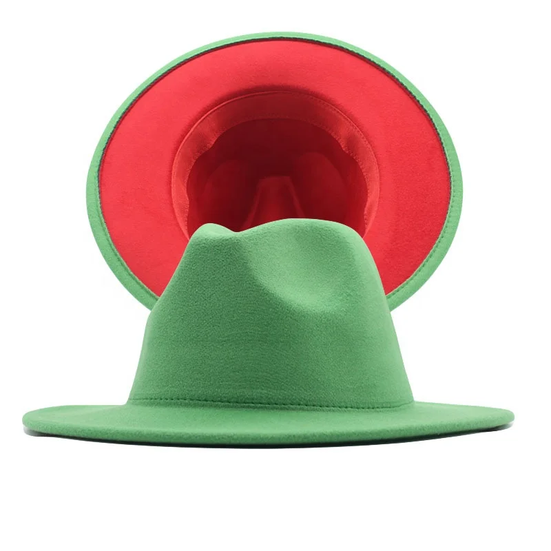
New Amazon Fashion Double-sided Flat brim Jazz Hat Unisex Polyester Fedora Hat 