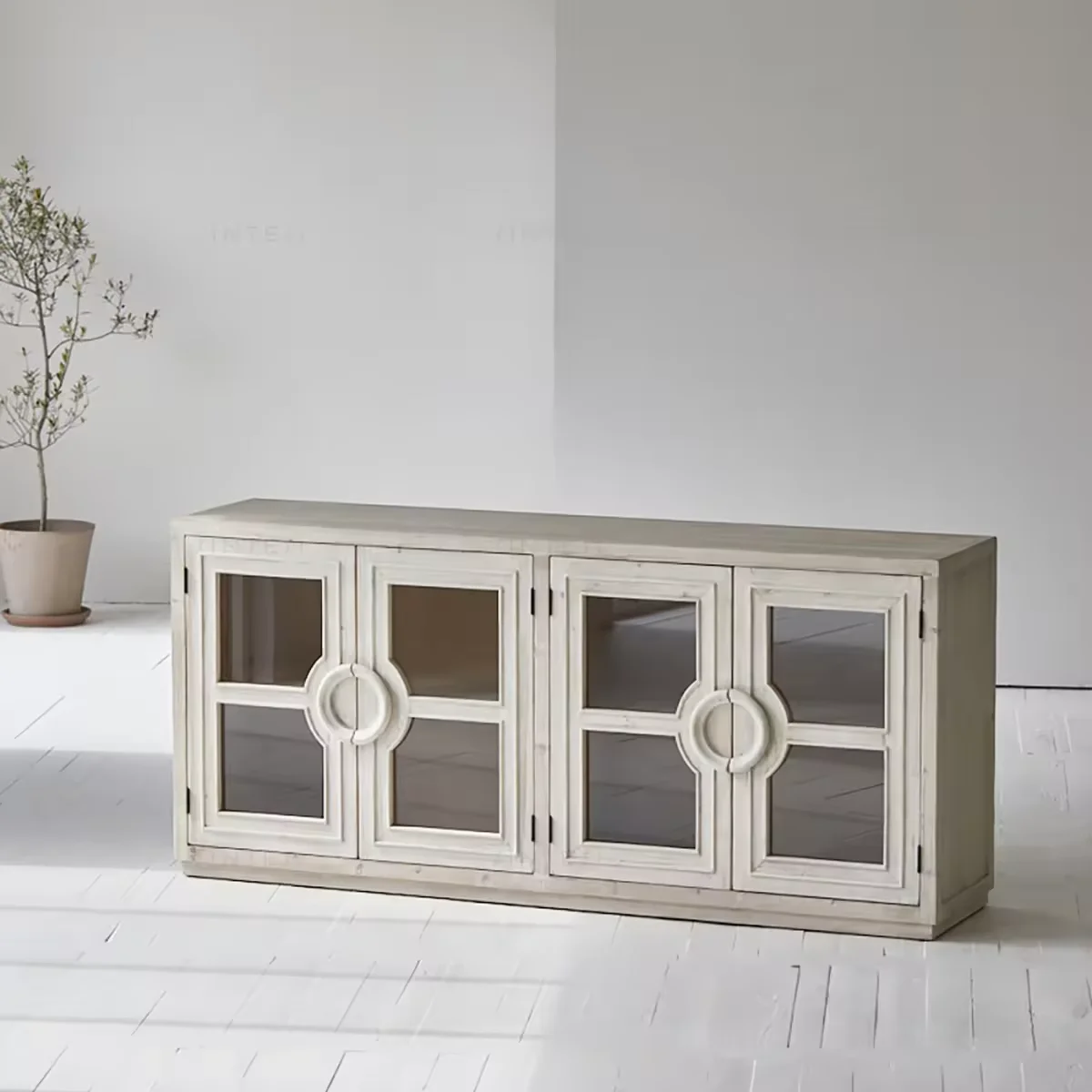 Authentic French Farmhouse Storage Cabinets Recycled Pine Sideboard with Japanese Design Dining Living Room Hotel/Apartment Hall