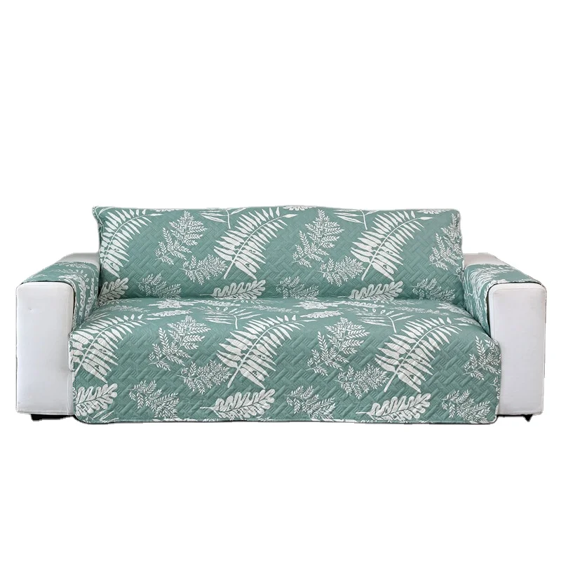 New Leaf Print Sofa Cover Waterproof Quilted Pet Sofa Cover