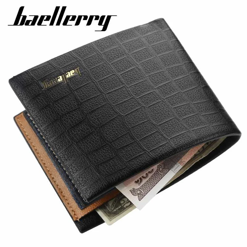  2021 маленький мужской бумажник baellerry из искусственной кожи с зажимом для