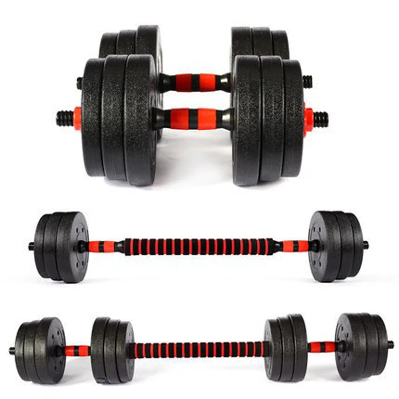 Factory supply Eco-friendly Dumbbell Set Adjustable Plastic Cement combination Barbell dumbbell set