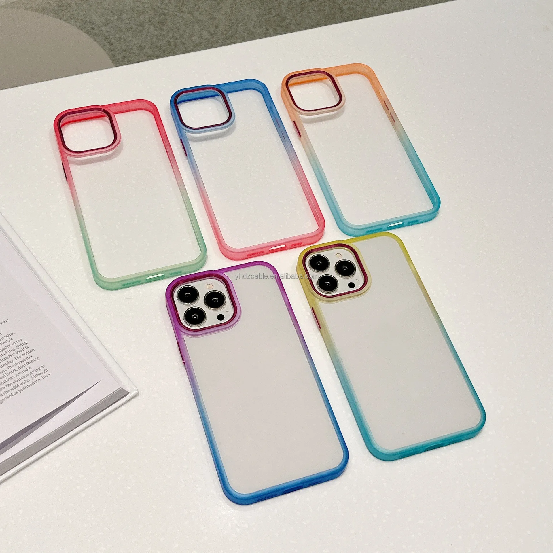 2022 Luxury Back Cover Fashion Colorful Electroplated Camera Lens Design TPU+PC Anti-fall Phone Case For iPhone 13 13 Pro Max
