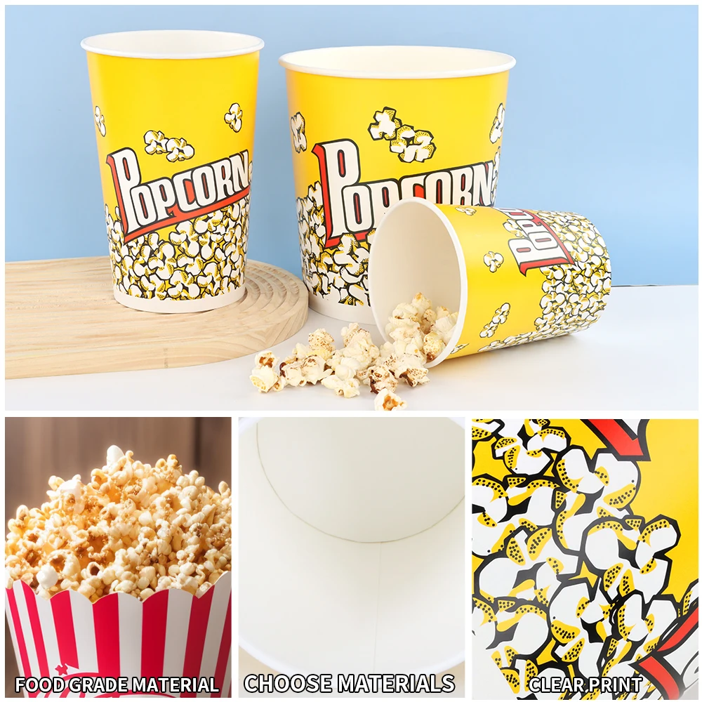 customized recyclable disposable large capacity fried chicken buckets greaseproof popcorn buckets