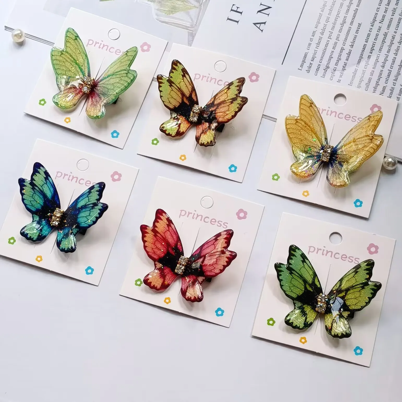 New Chinese Retro Style Butterfly Hair Clips Original Design Exquisite Colorful Butterfly Acetate Duck Clip