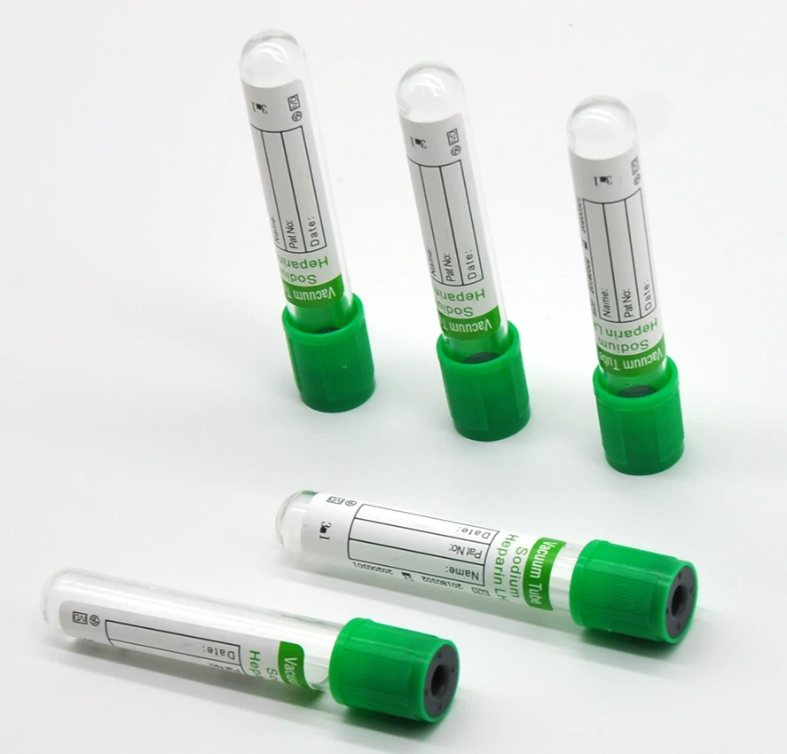 sodium/lithium heparin green blood collection vacuum tube