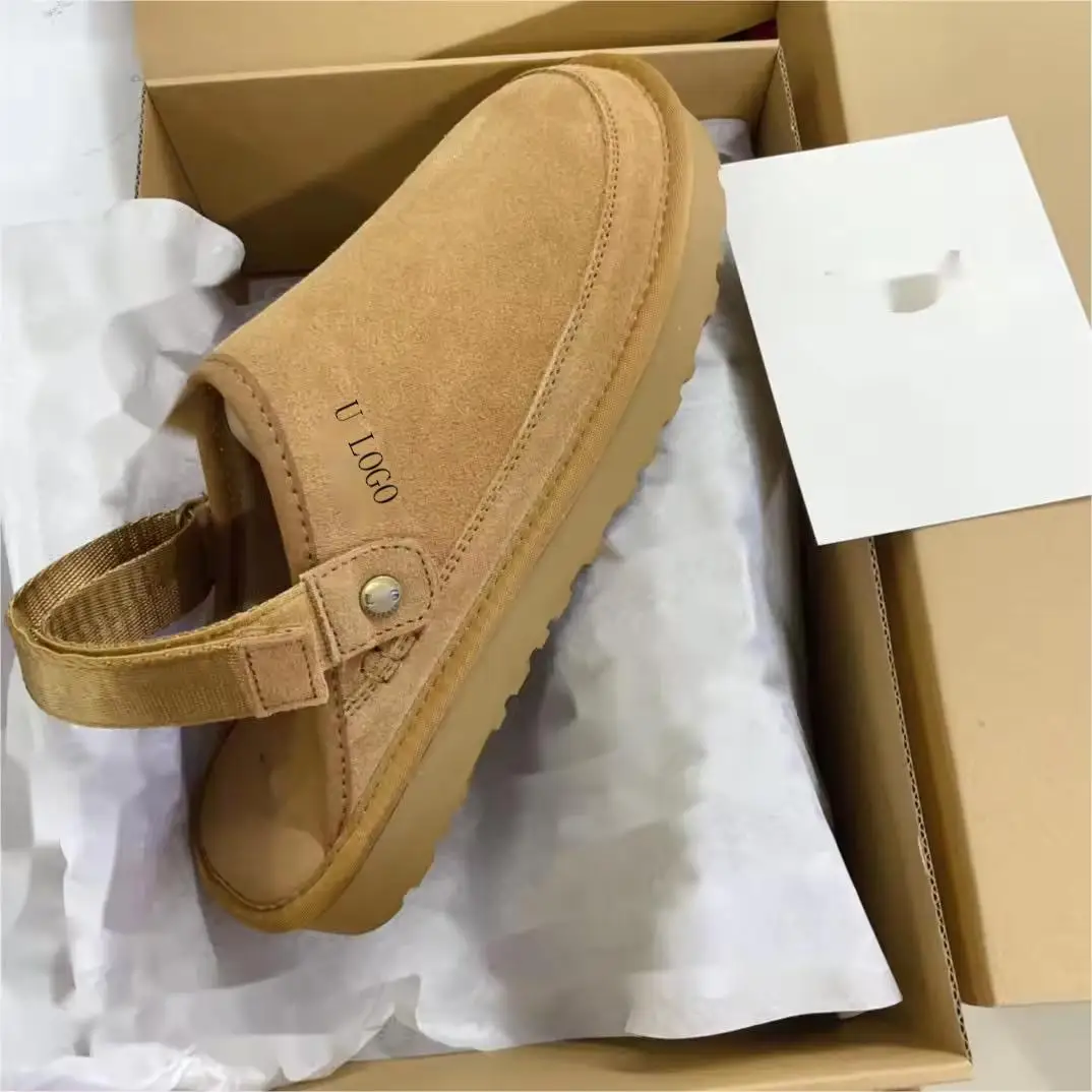 QY413  2024 high-quality wholesale summer new  half drag female leather platform sandals male couple shoes wear fashion shoes
