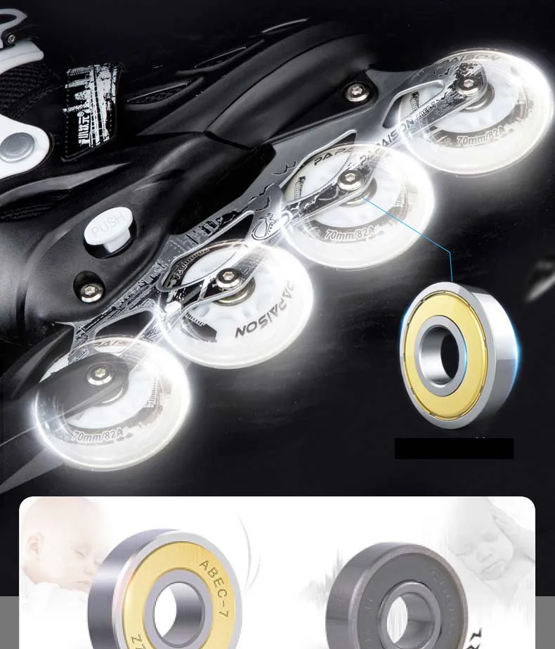 Factory OEM 3&4 Wheels Adjustable Size  Adults Urban Freestyle Fitness Slalom Hard-boot Inline Roller Skates