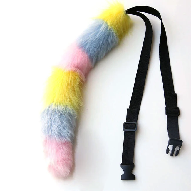 cosplay faux fur fox tail adjustable elastic fox tail tent and adjusted fox tail