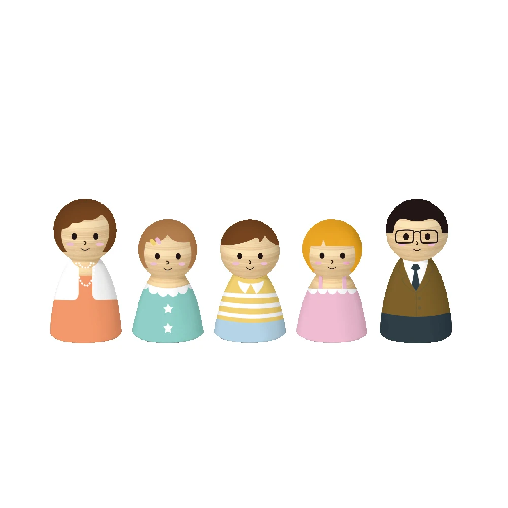 Wholesale Wooden Drawing Kit decorative custom finished wooden peg dolls