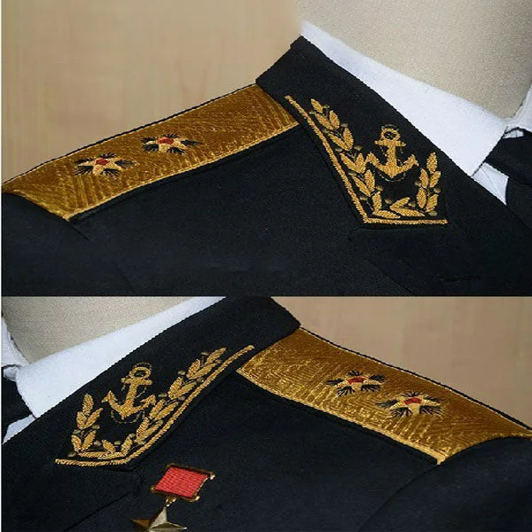 wool officer navy white uniform Stage performance uniform Drama props clothes