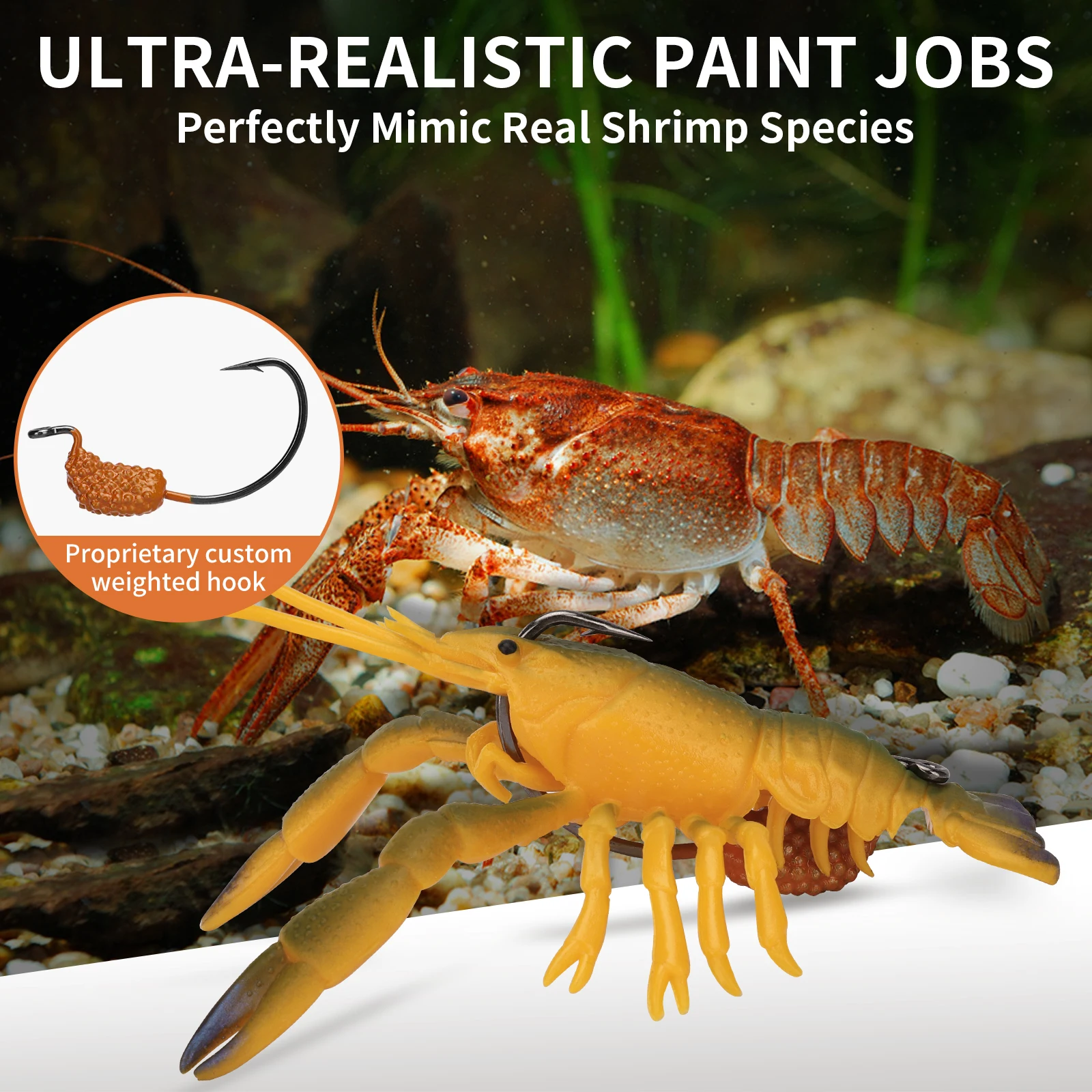 Truscend fishing tackle wholesale supplier Crawfish Lures VMC hook OEM TPE Fishing Lures for saltwater salmon