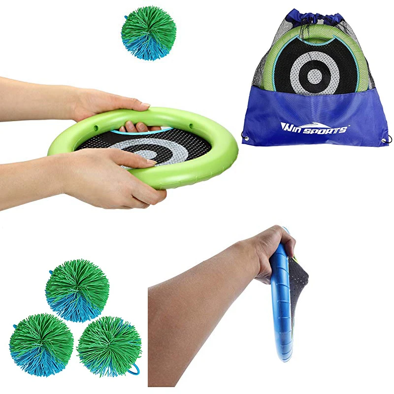 Outdoor Throwing Catching Trampoline Paddle Game Toy Play set Flying Disk