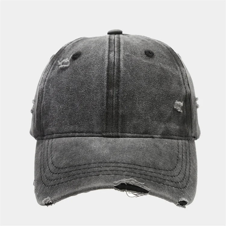 Wholesale Unisex Custom Embroidery Logo 6 Panel Stone Washed Cotton Baseball Cap Sporty Vintage Distressed Dad Hat for Men