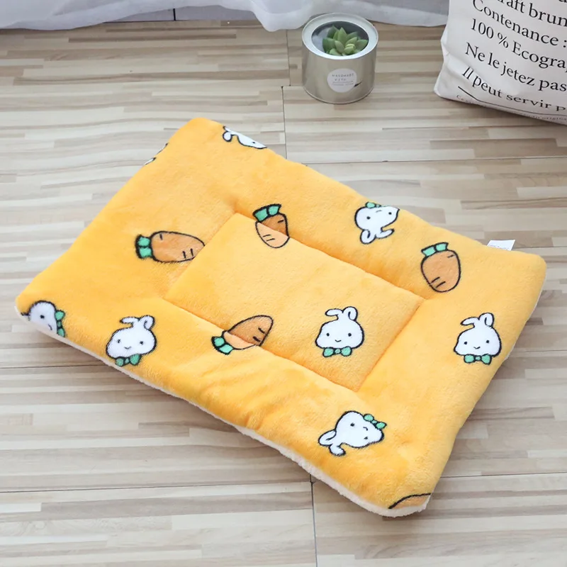 Thickened square footprint pattern multi-size soft and comfortable short plush washable pet dog and cat kennel