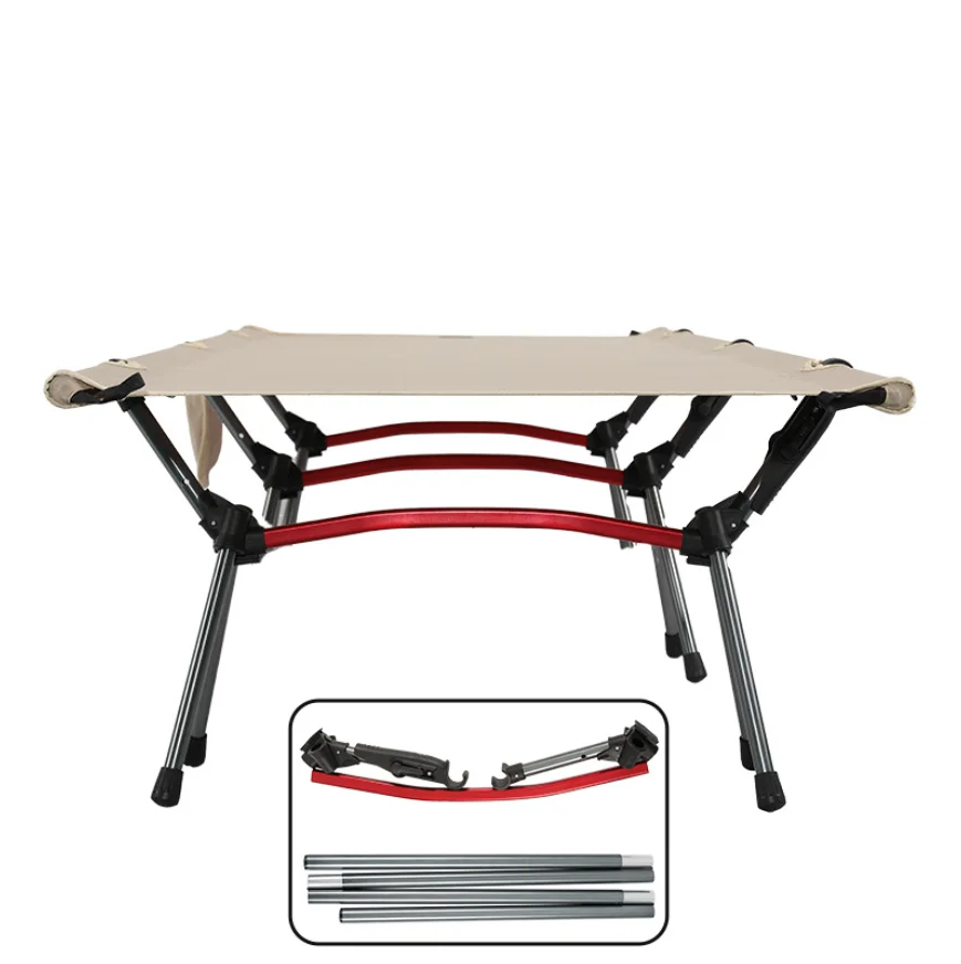 Aluminum Camping Cot Adjustable Height Sleeping Cot Folding Camping Bed Ultralight Compact Travel Fabric Foldable Bed Oxford