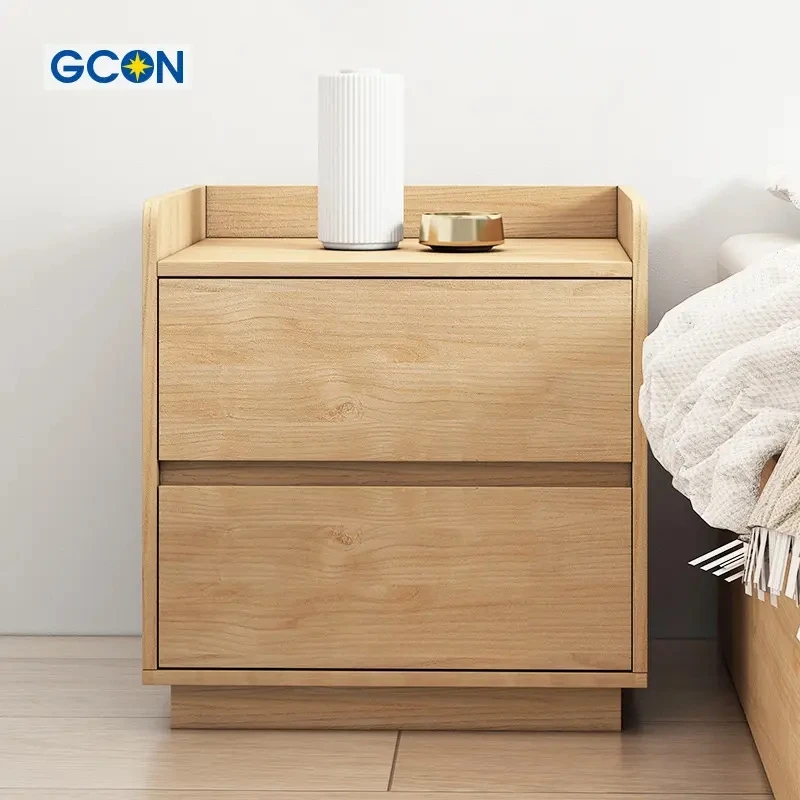 GCON Bedside Cabinet Table Bedroom Solid Wood Legs Nordic Bedside Nightstand Side Table