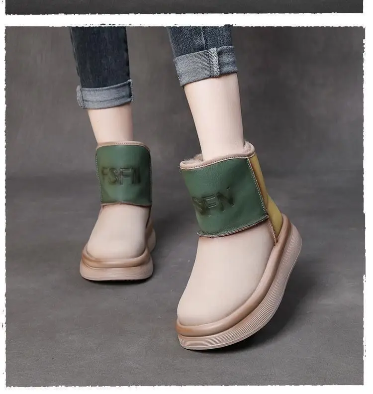 New Design Thickened Sole Winter Boots Shoes for Women Walking style Shoes Woman Ankle Snow Boots