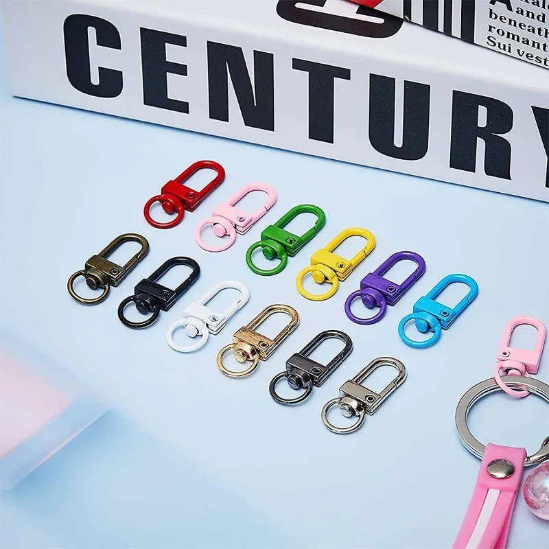 hot sale Colorful Metal Lobster Claw Clasps Swivel Lanyards Trigger Snap Hooks Strap for Bag Key Chains Connector Jewelry Making