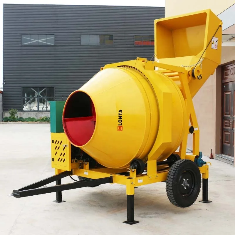 LONTA JZC350DEW 2 Bags Self Loading Electric Diesel Engine Mobile Construction Cement Concrete Mixer Machine Betonniere 350L