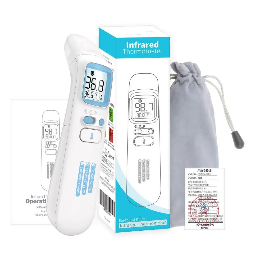 non contact ear forehead thermometer ir thermomether medical clinical termometro infrouge infrarrojo termometre frontale infra