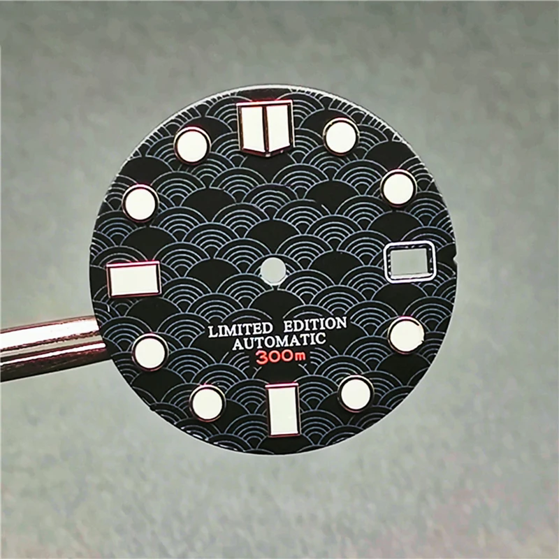 small moq, tailor made, 28.5mm NH35 Watch Dial 4R36 Green Luminous Dial for NH35A NH36 4R36 Movement  Abalone