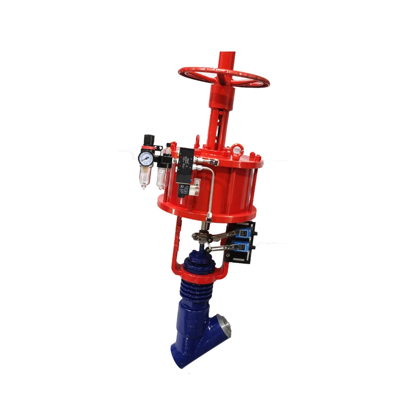 high temperature DN50 flange end pneumatic steam trap valve/Y type globe valve for drain steam power station