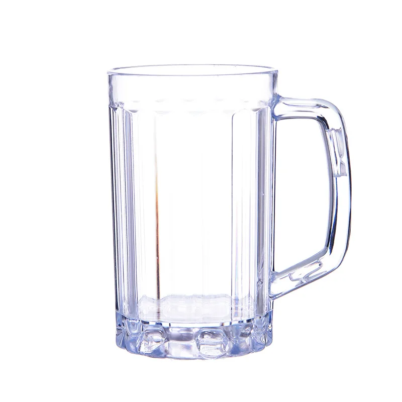 Michley Pub Drinking Mugs Stein Water Cups Beer Mugs With Handle Plastic Large Beer Glasses For Freezer