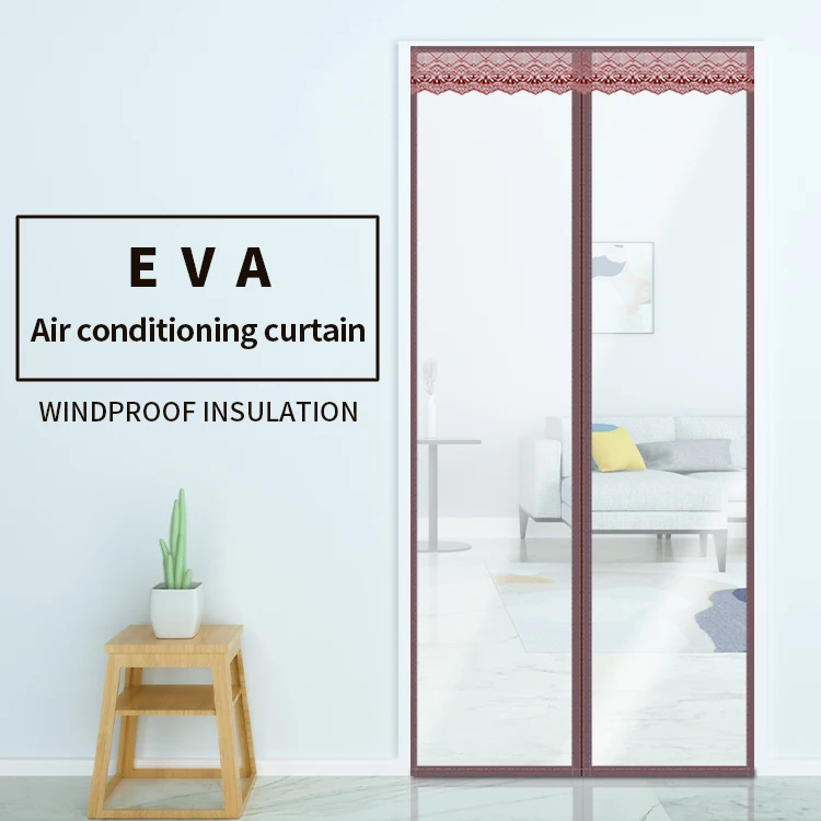 Wind and oil smoke prevention eva magnetic door print screen curtain