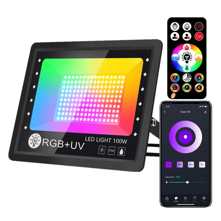 Bluetooth LED Black Lights RGB UV Blacklight IP66 Dance Party Stage Lamp Body Paint Aquarium Smart Outdoor Flood Lighting