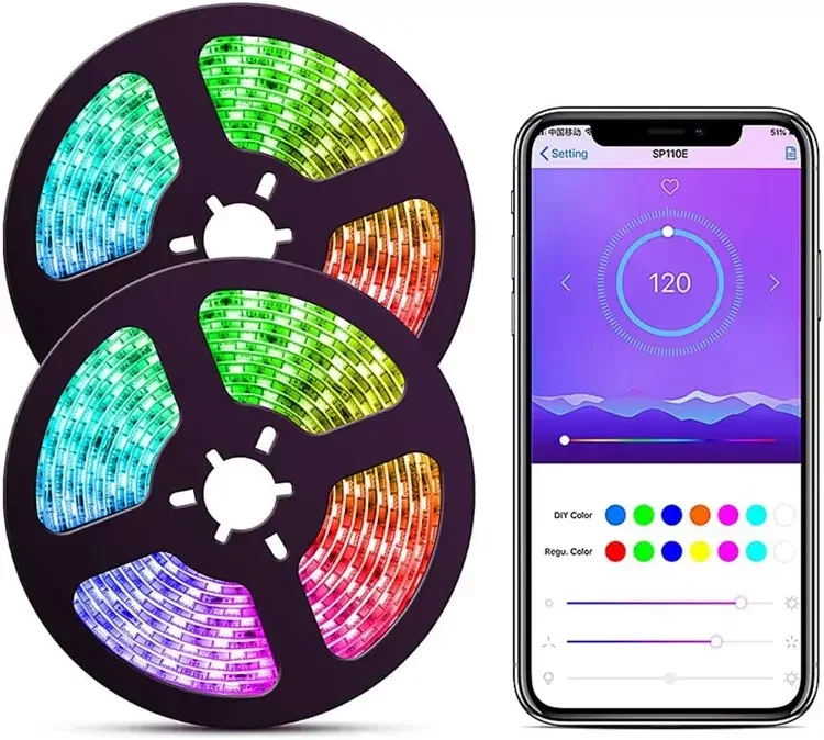 Joystar SMD 5050 RGB CCT LED Strip Light Custom Design APP Control LED Strip With Bluetooth