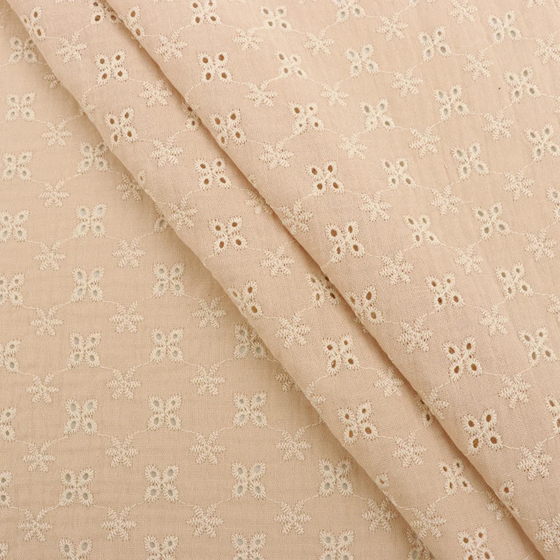 new sale baby size 100% organic cotton gauze muslin embroidery fringe blanket  fabric