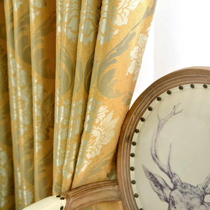 Factory Wholesale Curtains Fabric for Living Room Bedroom High Quality Blackout Luxury European Style Jacquard Curtain Fabrics