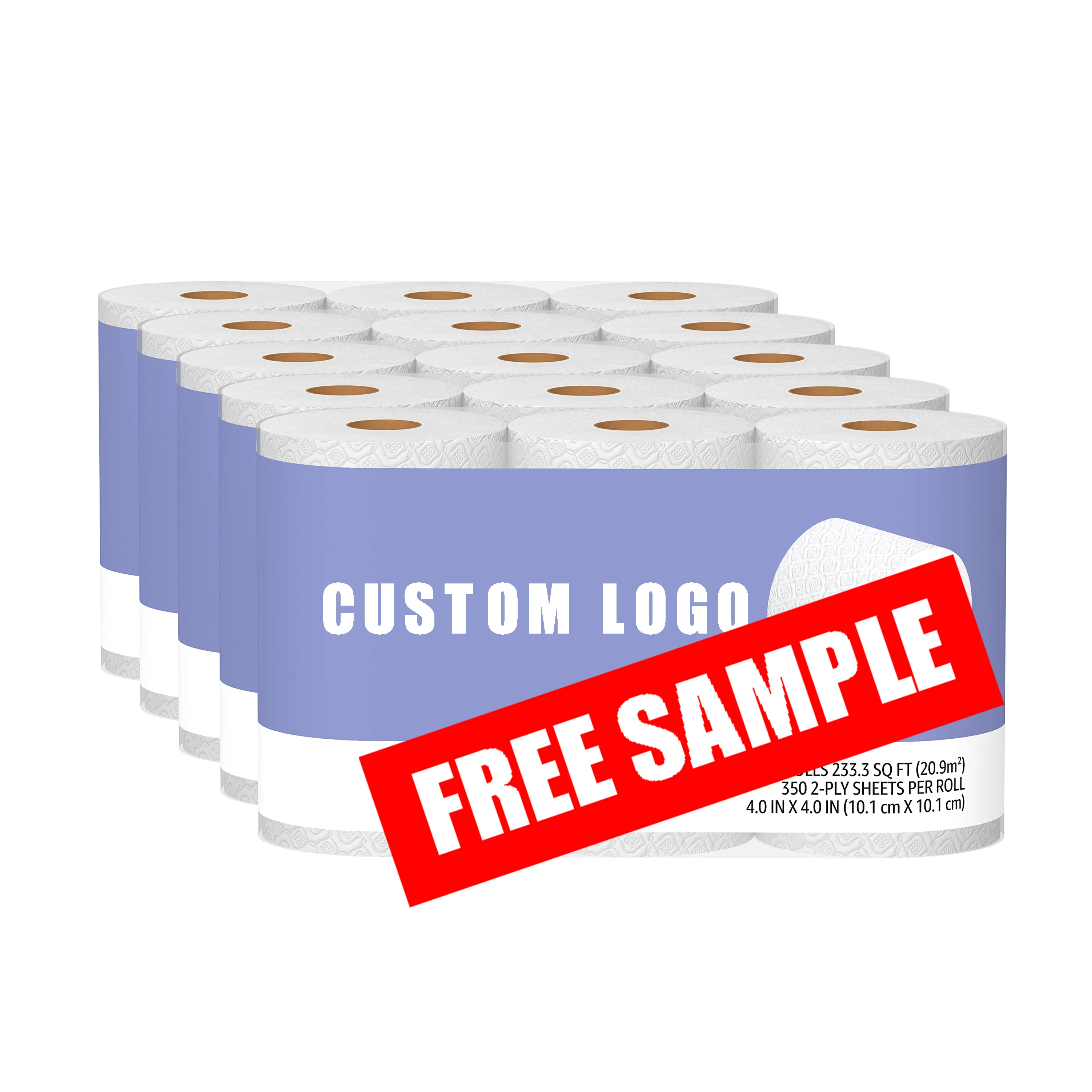 Free Sample Wholesale Cheap Custom Embossed Bathroom 3 Ply White Toilet Paper